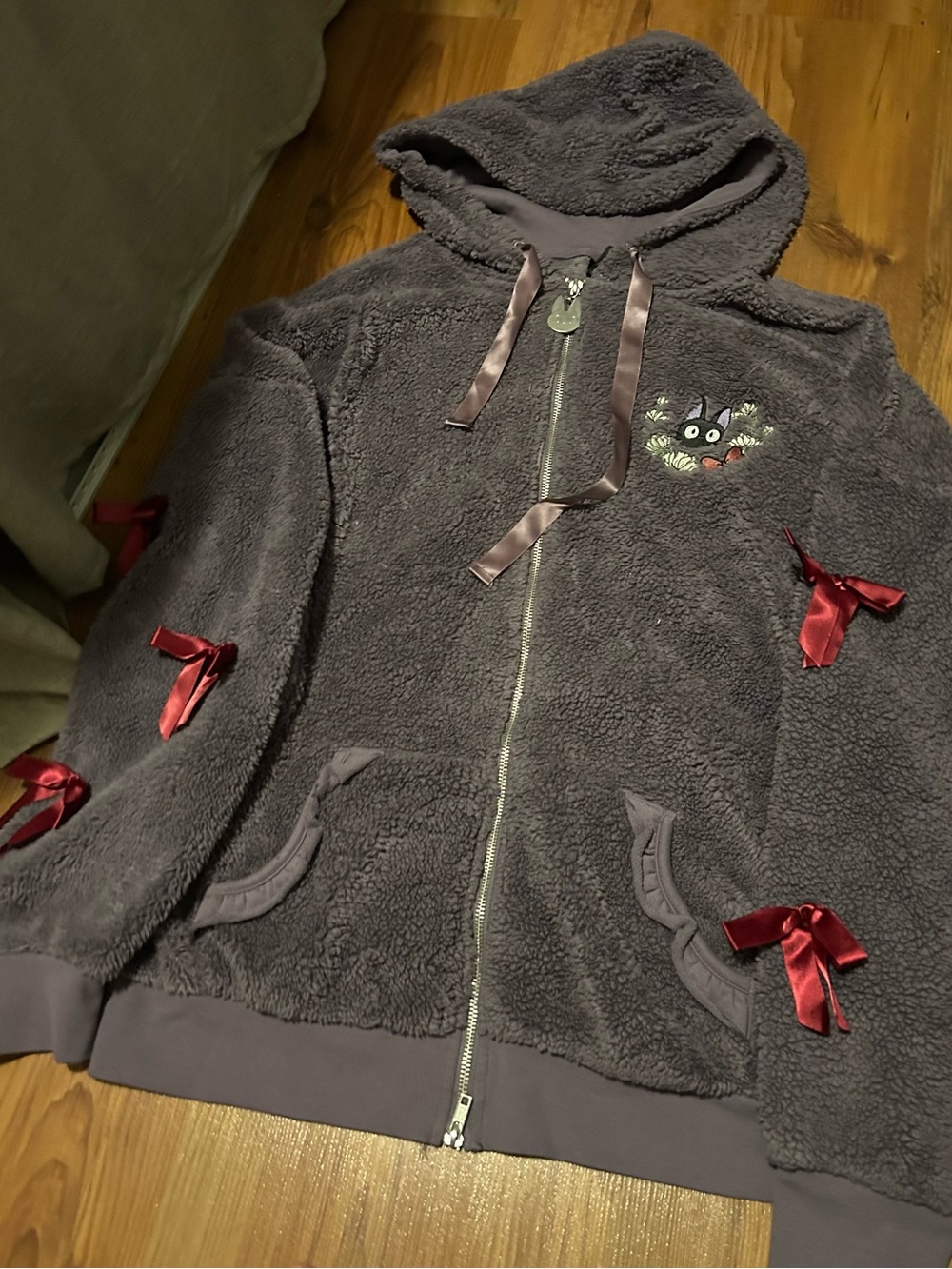 kikis Delivery Service Plush Oversized Hooded Sweater 🐈‍⬛